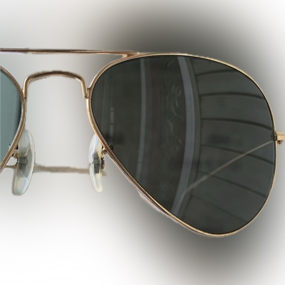 Ray-Ban Aviator Sunglasses FRAMES 58mm polarized Green. DAMAGED - Picture 5 of 8